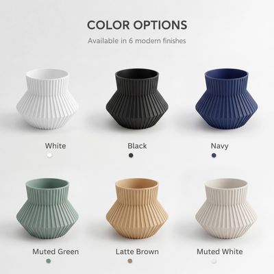 Architectural Ribbed Vase – photo 2