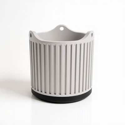 Fluted Hanging Planter with Drainage Tray, Modern Indoor Plant Pot, Boho Minimalist Home Decor – photo 11
