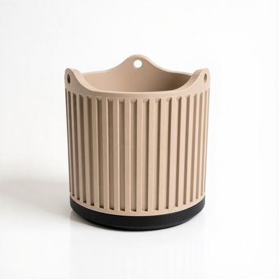Fluted Hanging Planter with Drainage Tray, Modern Indoor Plant Pot, Boho Minimalist Home Decor – photo 12