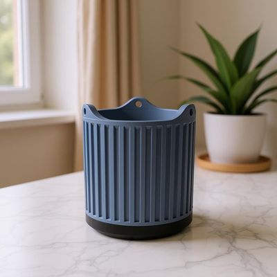 Fluted Hanging Planter with Drainage Tray, Modern Indoor Plant Pot, Boho Minimalist Home Decor – photo 6