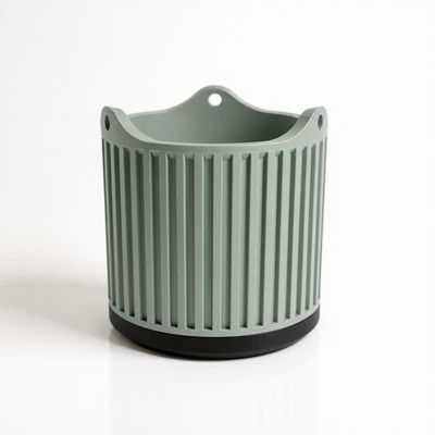 Fluted Hanging Planter with Drainage Tray, Modern Indoor Plant Pot, Boho Minimalist Home Decor – photo 10