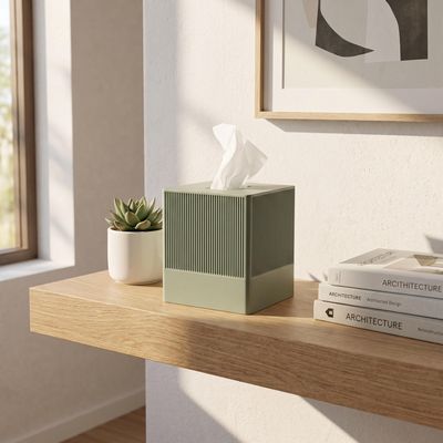 Fluted Square Tissue Box Cover – photo 2