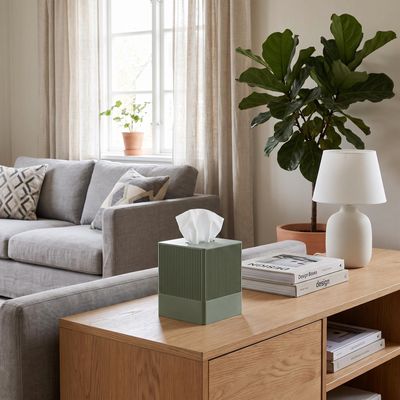 Fluted Square Tissue Box Cover – photo 6