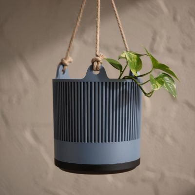 Hanging Planter Indoor with Drainage Saucer, Modern Fluted Plant Pot, Pothos Hanger, Housewarming Gift – photo 2