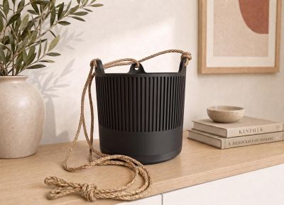 Hanging Planter Indoor with Drainage Saucer, Modern Fluted Plant Pot, Pothos Hanger, Housewarming Gift – photo 5