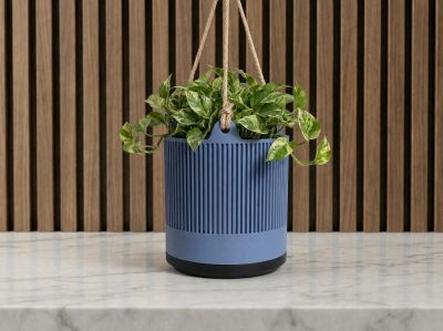 Hanging Planter Indoor with Drainage Saucer, Modern Fluted Plant Pot, Pothos Hanger, Housewarming Gift – photo 6