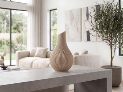 Japandi Ribbed Vase – photo 3