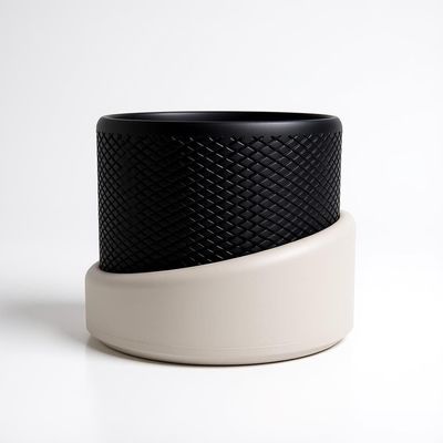Modern Black Planter, Textured Two Tone Indoor Plant Pot, Minimalist Home Decor, Housewarming Gift Vase – photo 12