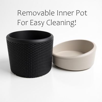 Modern Black Planter, Textured Two Tone Indoor Plant Pot, Minimalist Home Decor, Housewarming Gift Vase – photo 3