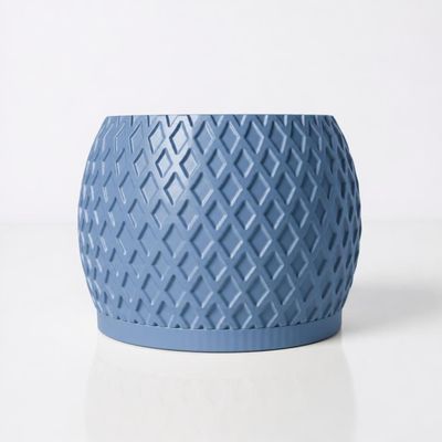 Modern Indoor Planter Pot with Drainage, Diamond Textured White Plant Pot, Geometric Home Decor Gift – photo 12