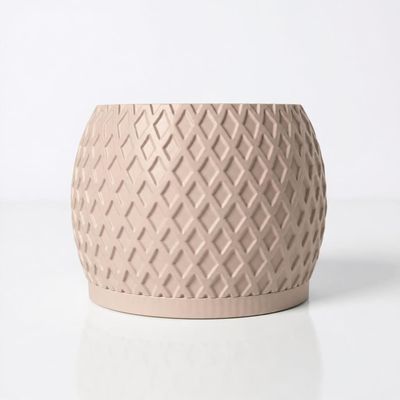 Modern Indoor Planter Pot with Drainage, Diamond Textured White Plant Pot, Geometric Home Decor Gift – photo 13