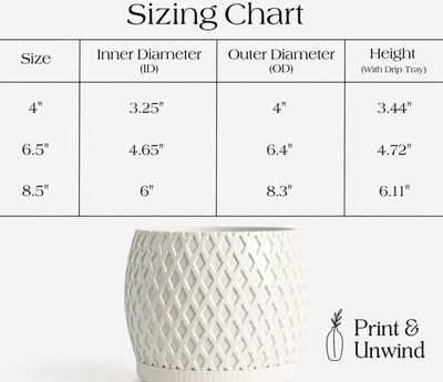 Modern Indoor Planter Pot with Drainage, Diamond Textured White Plant Pot, Geometric Home Decor Gift – photo 8
