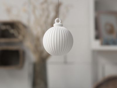 Japandi Christmas Ornament, Modern Ribbed Christmas Decor, Neutral Matte Tree Ornament, Minimalist Holiday Decor – photo 11