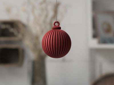 Japandi Christmas Ornament, Modern Ribbed Christmas Decor, Neutral Matte Tree Ornament, Minimalist Holiday Decor – photo 3