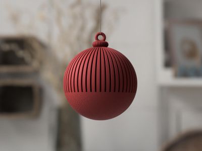 Japandi Christmas Ornament, Modern Ribbed Christmas Decor, Neutral Matte Tree Ornament, Minimalist Holiday Decor – photo 4