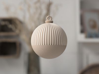 Japandi Christmas Ornament, Modern Ribbed Christmas Decor, Neutral Matte Tree Ornament, Minimalist Holiday Decor – photo 6