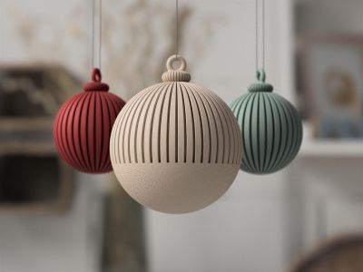 Japandi Christmas Ornament, Modern Ribbed Christmas Decor, Neutral Matte Tree Ornament, Minimalist Holiday Decor – photo 10
