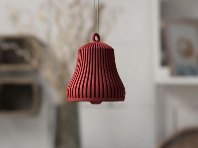 Modern Ribbed Bell Christmas Ornament – photo 2