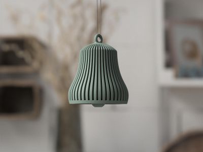 Modern Ribbed Bell Christmas Ornament – photo 3