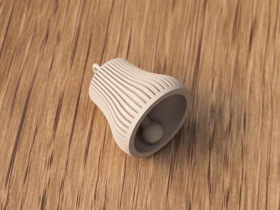 Modern Ribbed Bell Christmas Ornament – photo 5