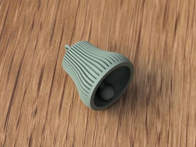 Modern Ribbed Bell Christmas Ornament – photo 9