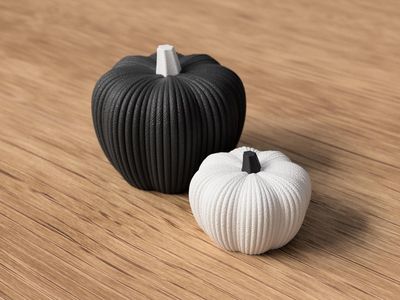 Modern Ribbed Pumpkin Decor, Neutral Fall Decor, Autumn Home Accent, Thanksgiving Shelf Decor, Minimalist Pumpkin – photo 11