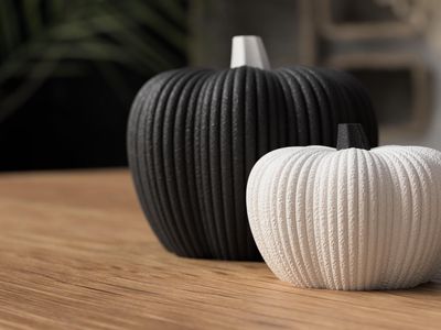 Modern Ribbed Pumpkin Decor, Neutral Fall Decor, Autumn Home Accent, Thanksgiving Shelf Decor, Minimalist Pumpkin – photo 12