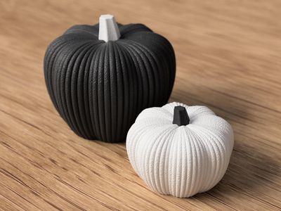 Modern Ribbed Pumpkin Decor, Neutral Fall Decor, Autumn Home Accent, Thanksgiving Shelf Decor, Minimalist Pumpkin – photo 10