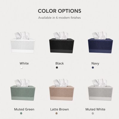 Modern Ribbed Tissue Box Cover, Fluted Rectangular Kleenex Holder, Minimalist Home Decor, Japandi, Sage Green Charcoal Beige – photo 10