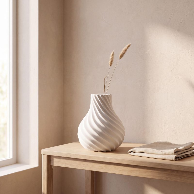 Spiral Sculptural Japandi Vase