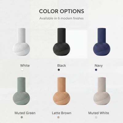 Two Tone Ribbed Japandi Vase – photo 2