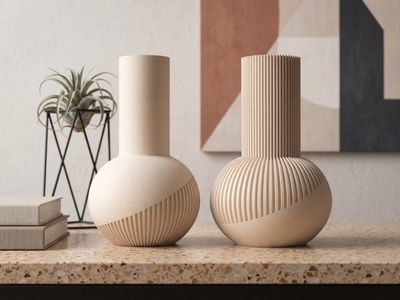 Two Tone Ribbed Japandi Vase – photo 12