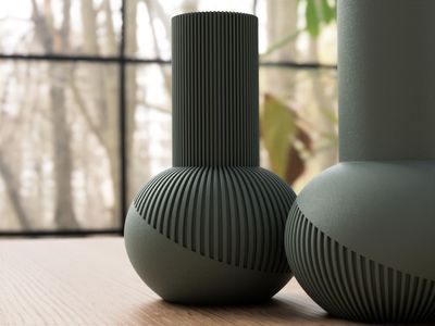 Two Tone Ribbed Japandi Vase – photo 16