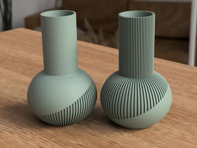 Two Tone Ribbed Japandi Vase – photo 17