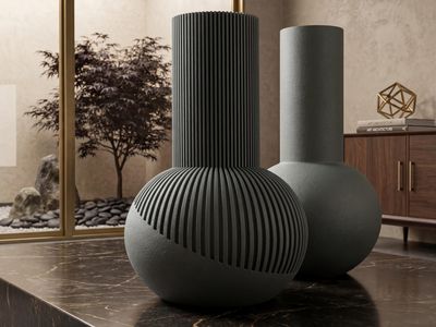 Two Tone Ribbed Japandi Vase – photo 4
