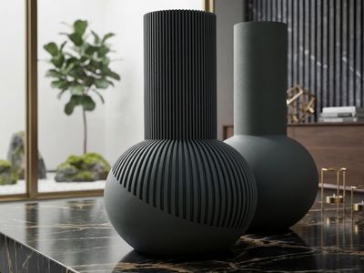 Two Tone Ribbed Japandi Vase – photo 5