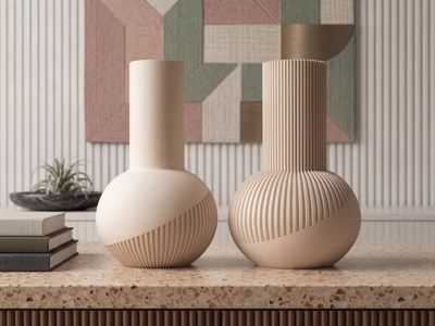 Two Tone Ribbed Japandi Vase – photo 6