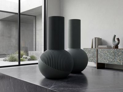 Two Tone Ribbed Japandi Vase – photo 7
