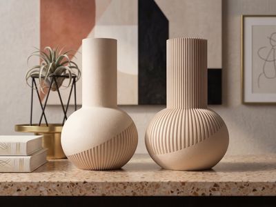 Two Tone Ribbed Japandi Vase – photo 8