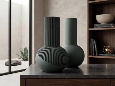 Two Tone Ribbed Japandi Vase – photo 9