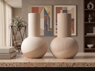 Two Tone Ribbed Japandi Vase – photo 10